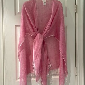•MER-SEA Linen Travel Wrap Pink 100% Linen ONE SIZE